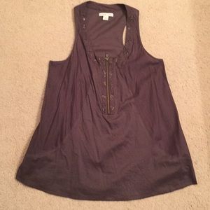 Gray Coldwater Creek cotton racerback top